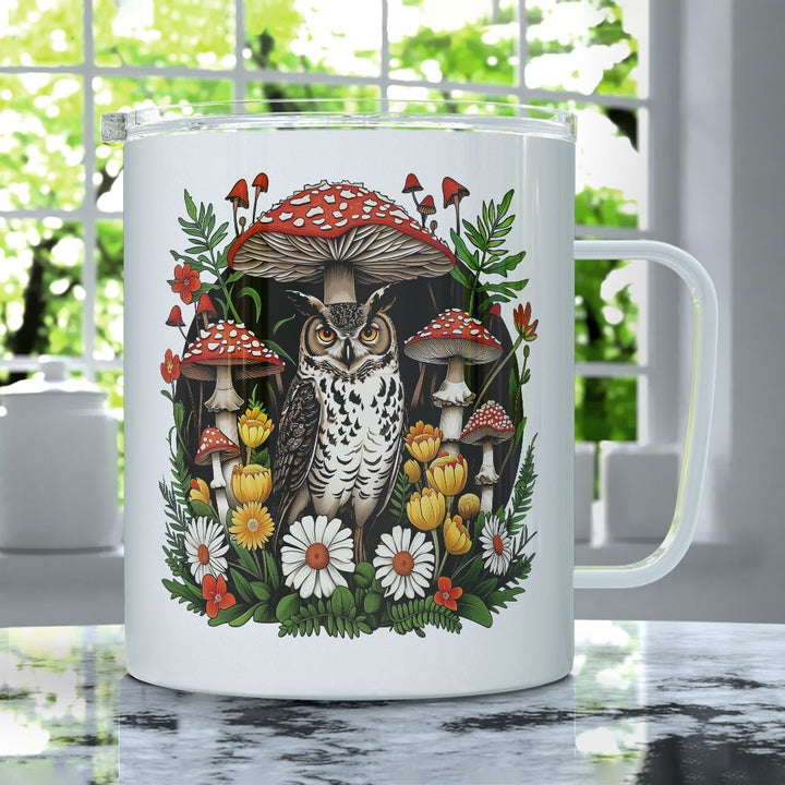 Woodland Forest Owl Insulated Travel Mug - Loftipop