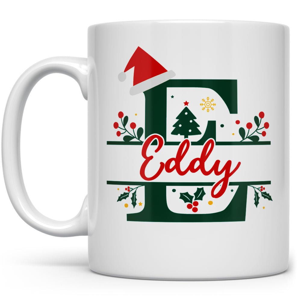 Personalized Christmas Name and Initial Mug, Custom Name Mug