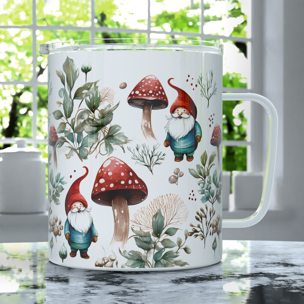 Mushroom Forest Mug With Spoon & Lid
