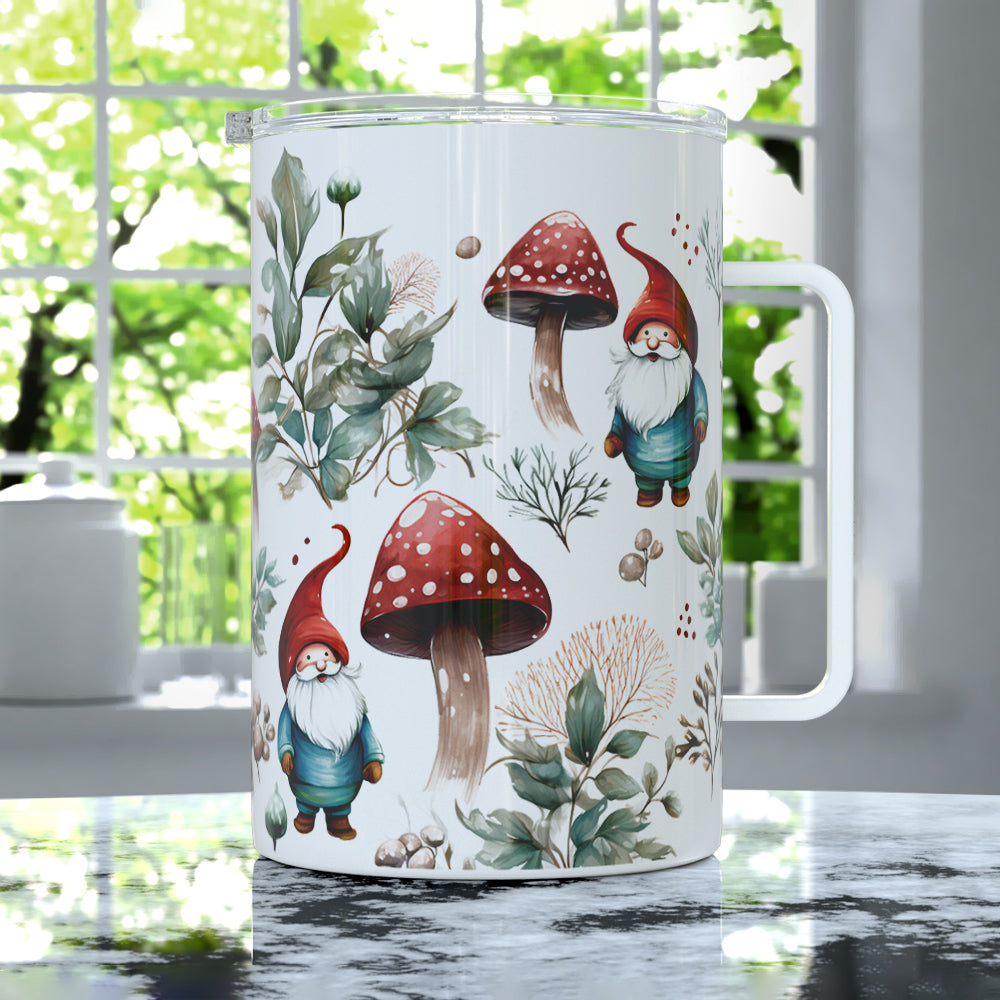 Woodland Mushroom Gnome Insulated Travel Mug