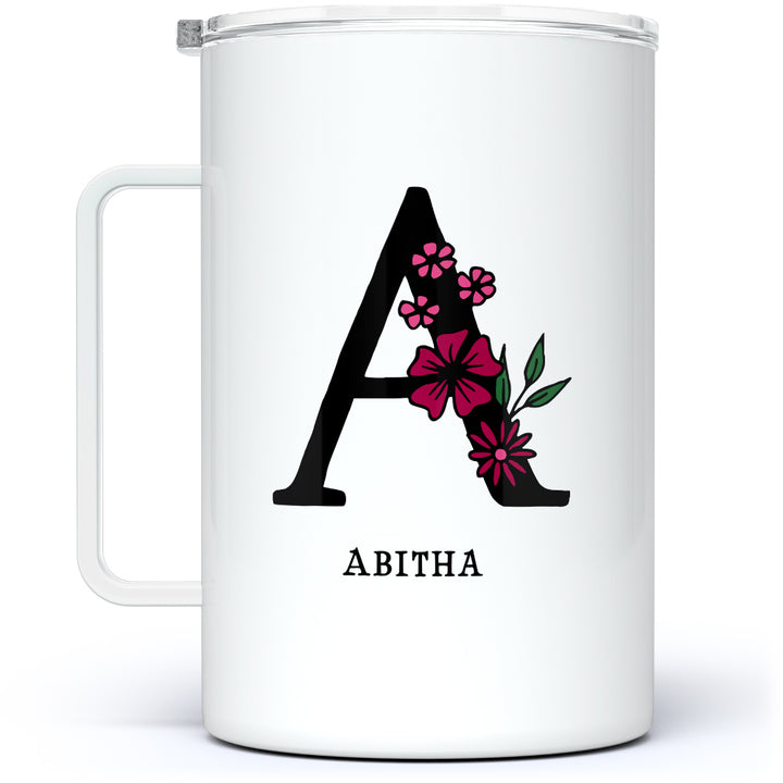 Personalized Name and Initial Insulated Travel Mug