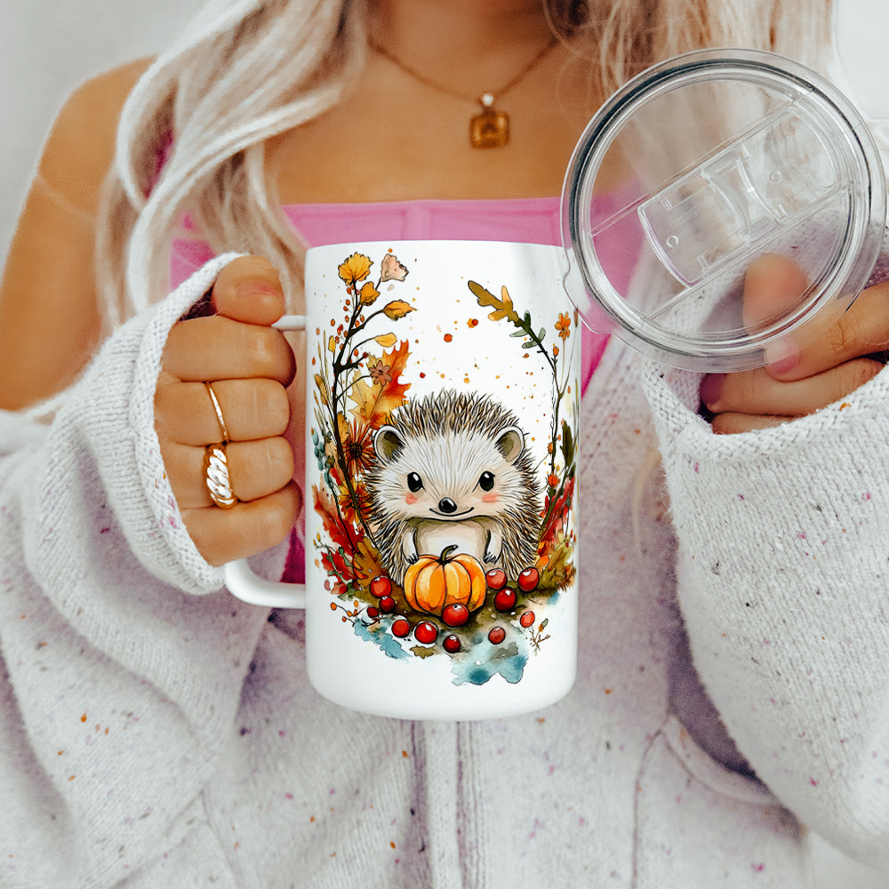 Fall Hedgehog Insulated Travel Mug