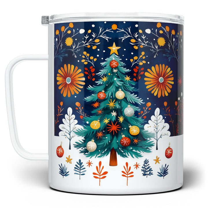 Festive Christmas Tree Insulated Travel Mug