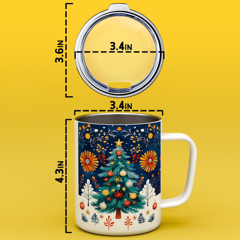 Festive Christmas Tree Insulated Travel Mug