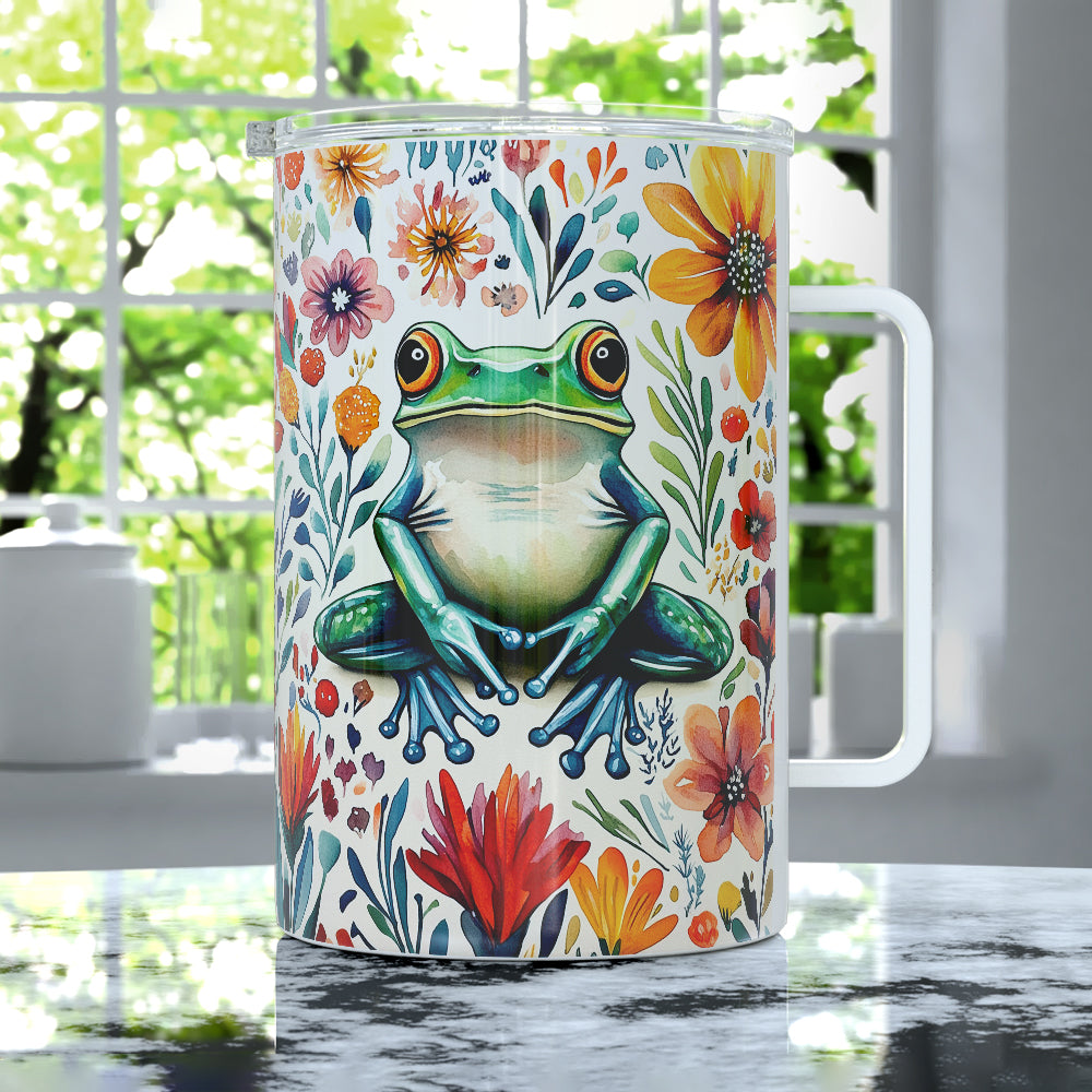 Floral Frog Insulated Travel Mug