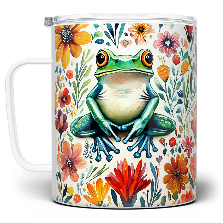 Floral Frog Insulated Travel Mug