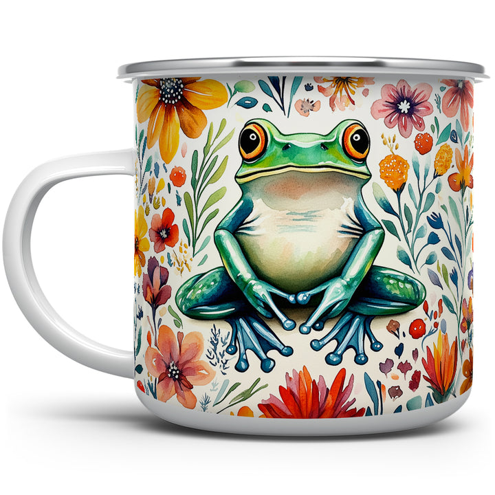 Floral Frog Camp Mug