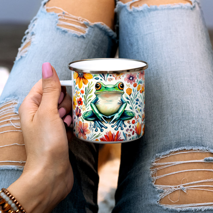 Floral Frog Camp Mug