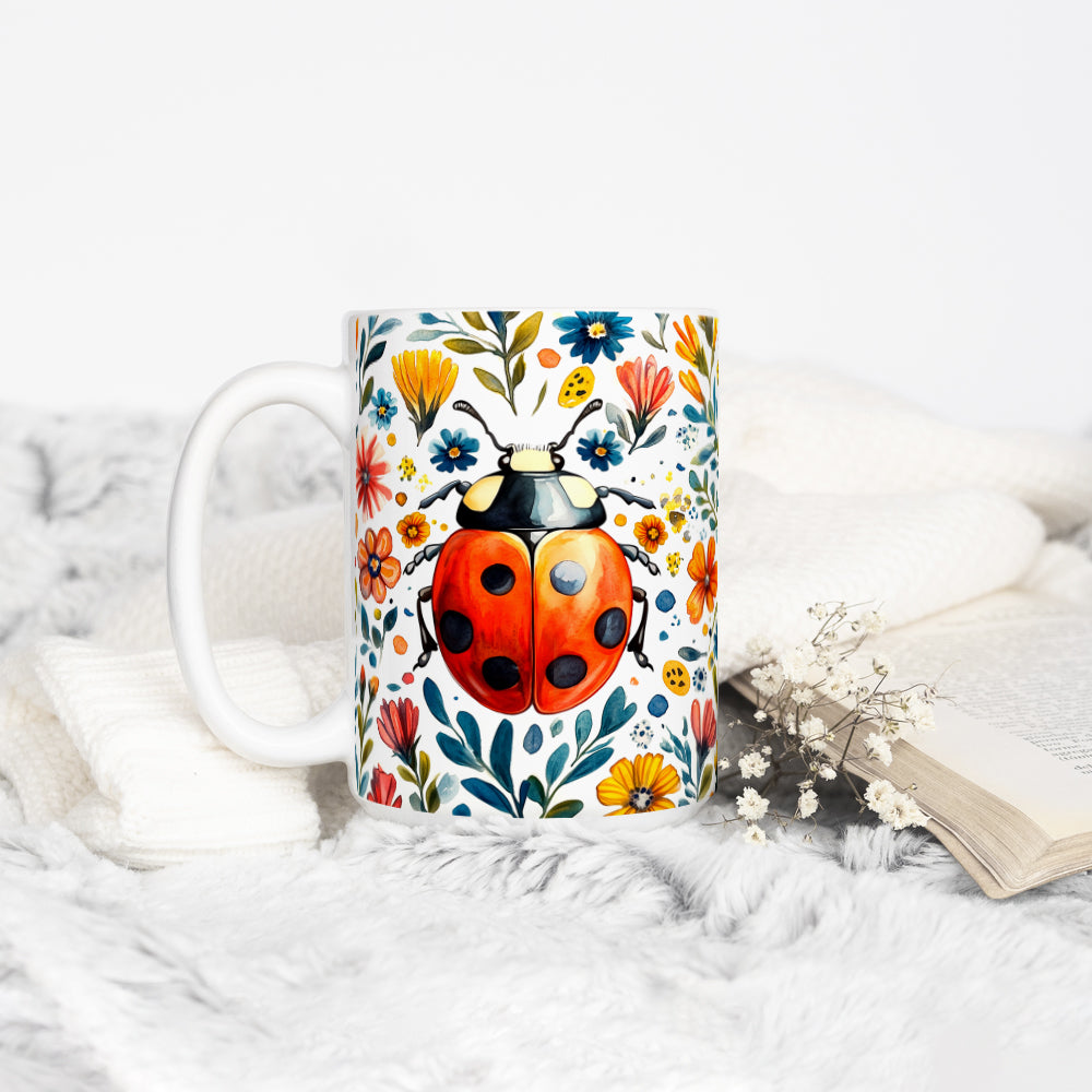 Floral Ladybug Mug