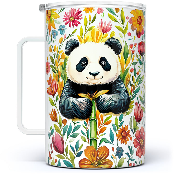 Floral Panda Insulated Travel Mug