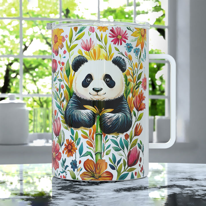 Floral Panda Insulated Travel Mug