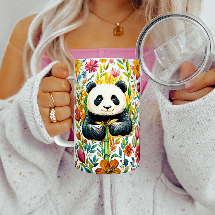 Floral Panda Insulated Travel Mug