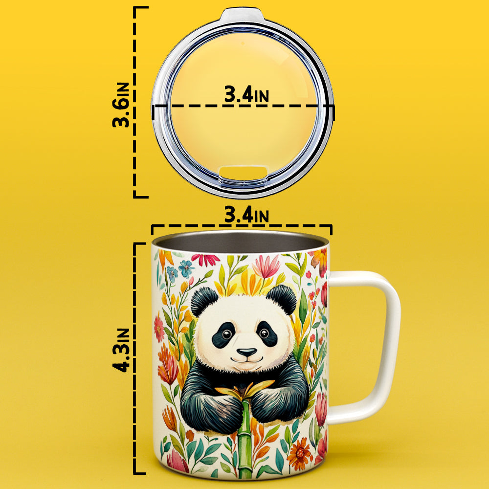 Floral Panda Insulated Travel Mug