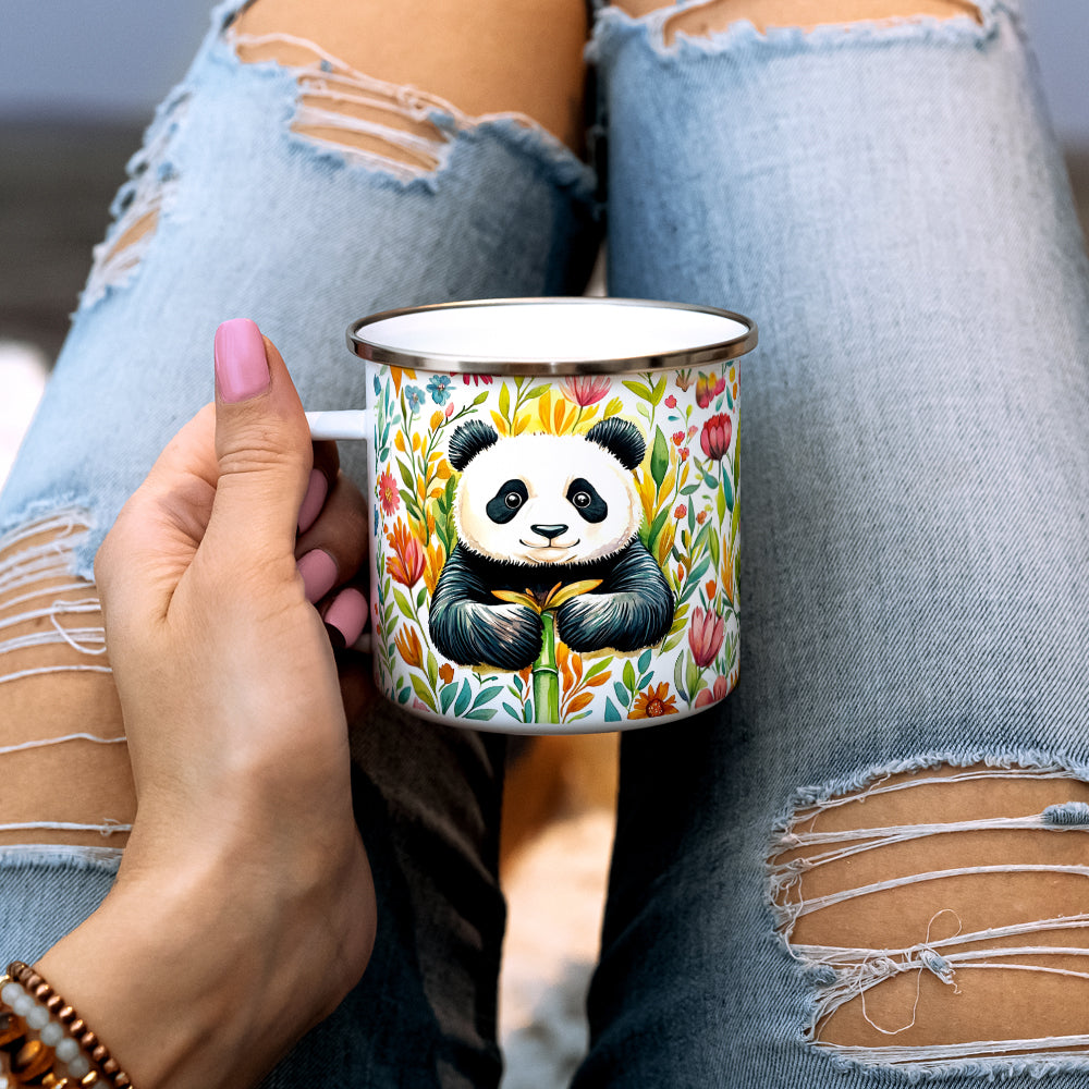 Floral Panda Camp Mug