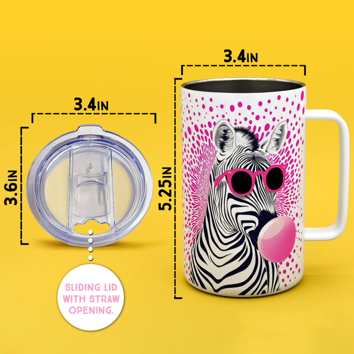 Retro Zebra Insulated Travel Mug