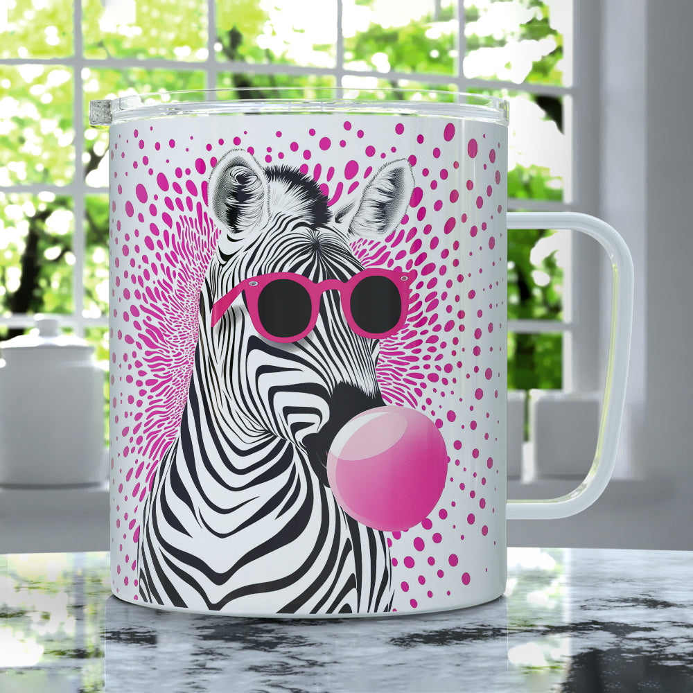 Retro Zebra Insulated Travel Mug