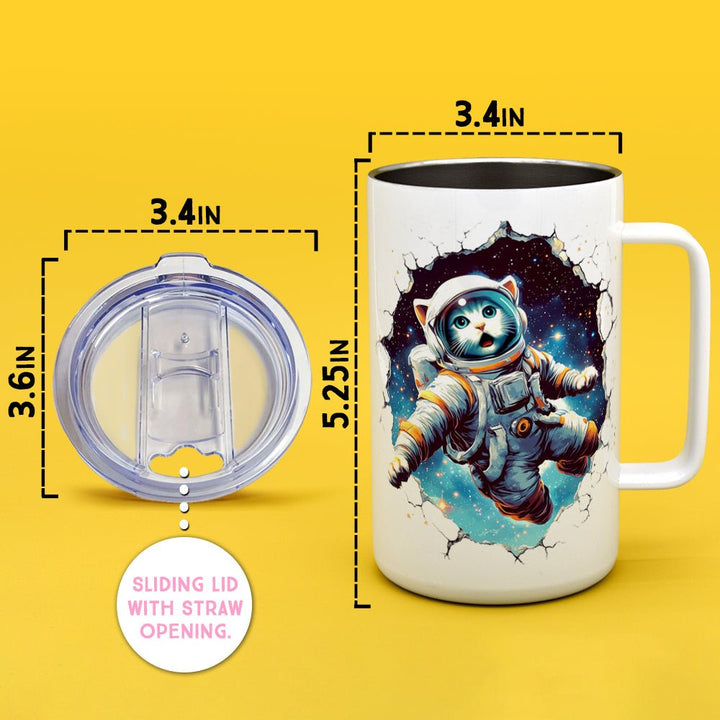 Astronaut Cat Insulated Travel Mug - Loftipop