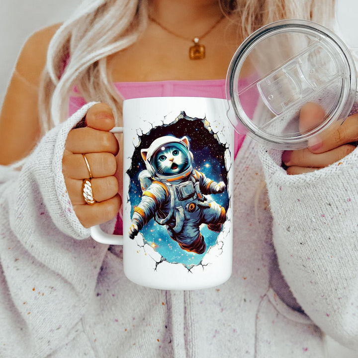 Astronaut Cat Insulated Travel Mug - Loftipop