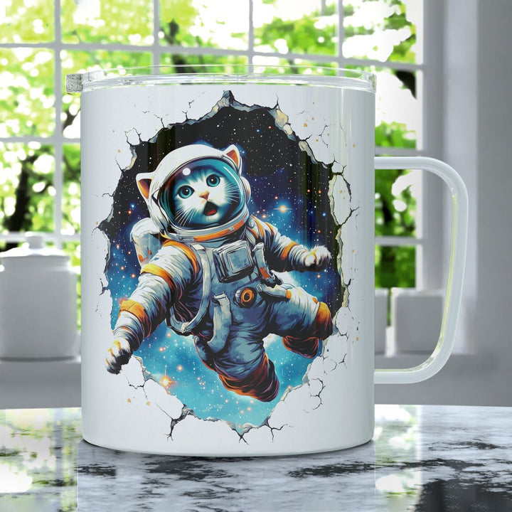 Astronaut Cat Insulated Travel Mug - Loftipop