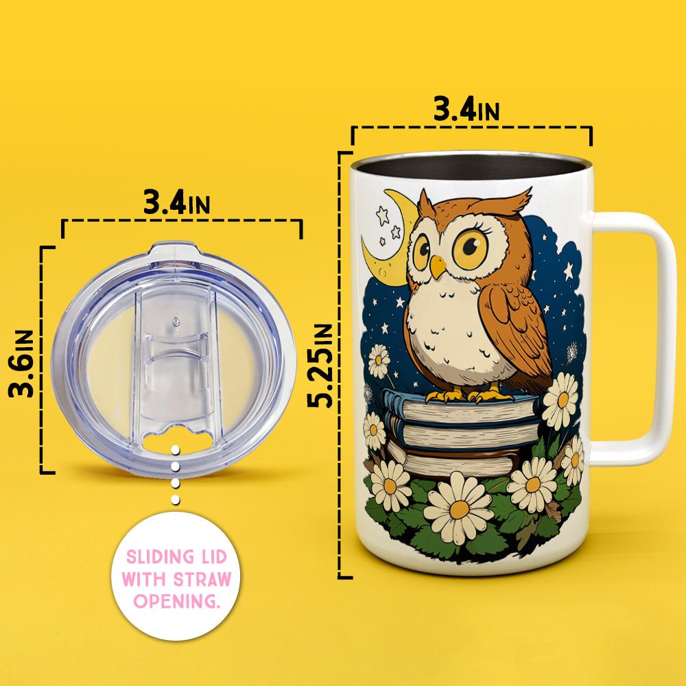 Book Owl Insulated Travel Mug - Loftipop