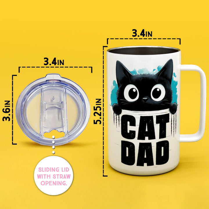 Cat Dad Insulated Travel Mug - Loftipop