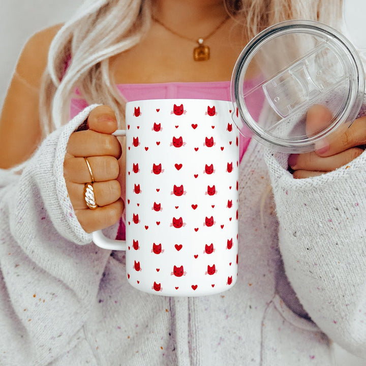 Cat Hearts Insulated Travel Mug - Loftipop