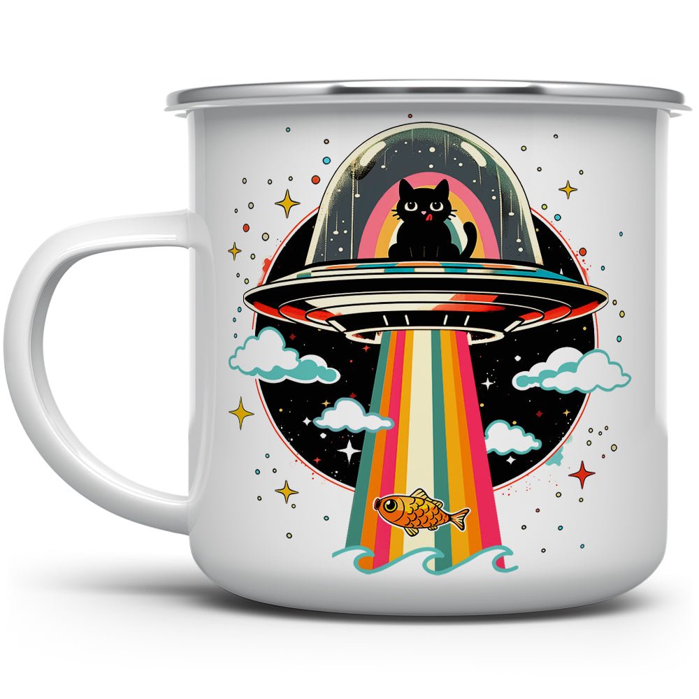 Cat UFO Abduction Camp Mug - Loftipop
