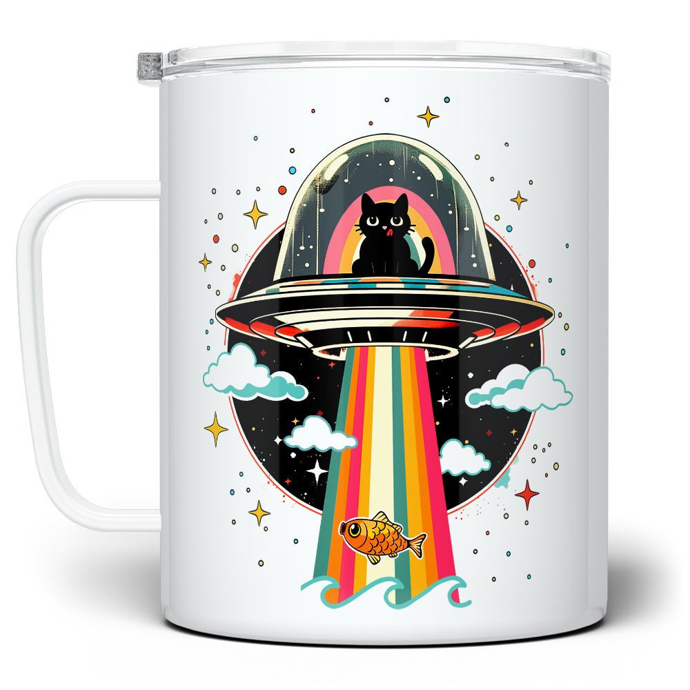 Cat UFO Abduction Insulated Travel Mug - Loftipop