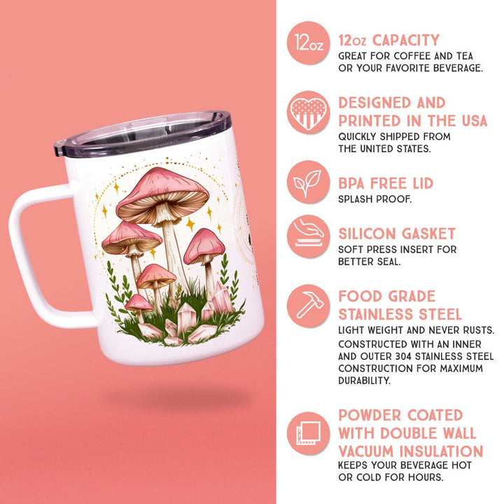 Celestial Mushroom Insulated Travel Mug - Loftipop