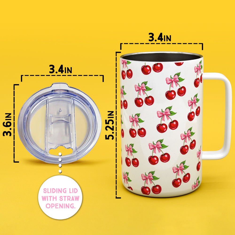 Cherry Bows Insulated Travel Mug - Loftipop