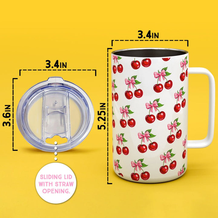 Cherry Bows Insulated Travel Mug - Loftipop