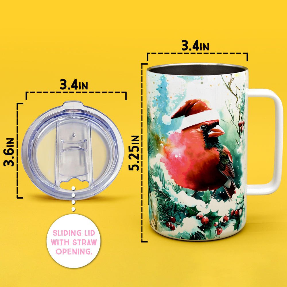 Christmas Cardinal Insulated Travel Mug - Loftipop