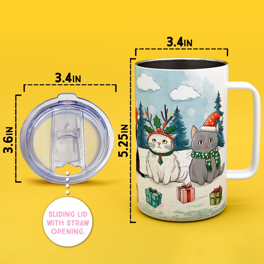 Christmas Cats Insulated Travel Mug - Loftipop