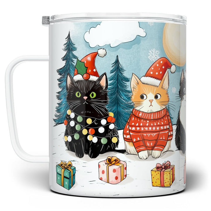 Christmas Cats Insulated Travel Mug - Loftipop