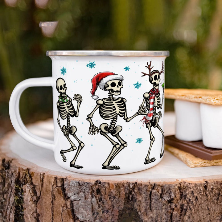 Christmas Dancing Skeletons Camp Mug - Loftipop