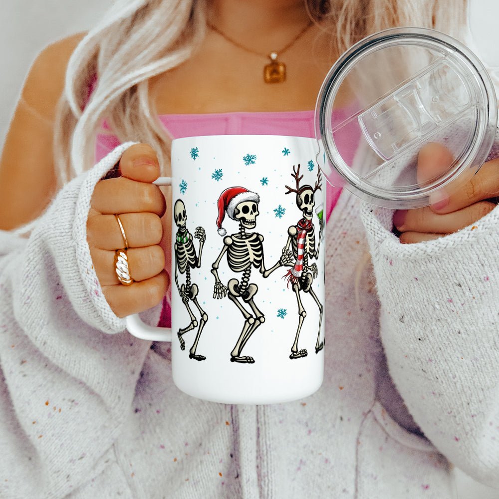 Christmas Dancing Skeletons Insulated Travel Mug - Loftipop