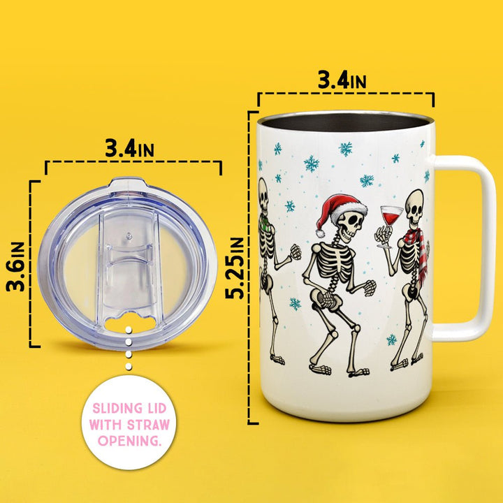 Christmas Dancing Skeletons Insulated Travel Mug - Loftipop