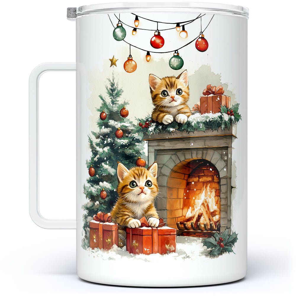 Christmas Kittens Insulated Travel Mug - Loftipop