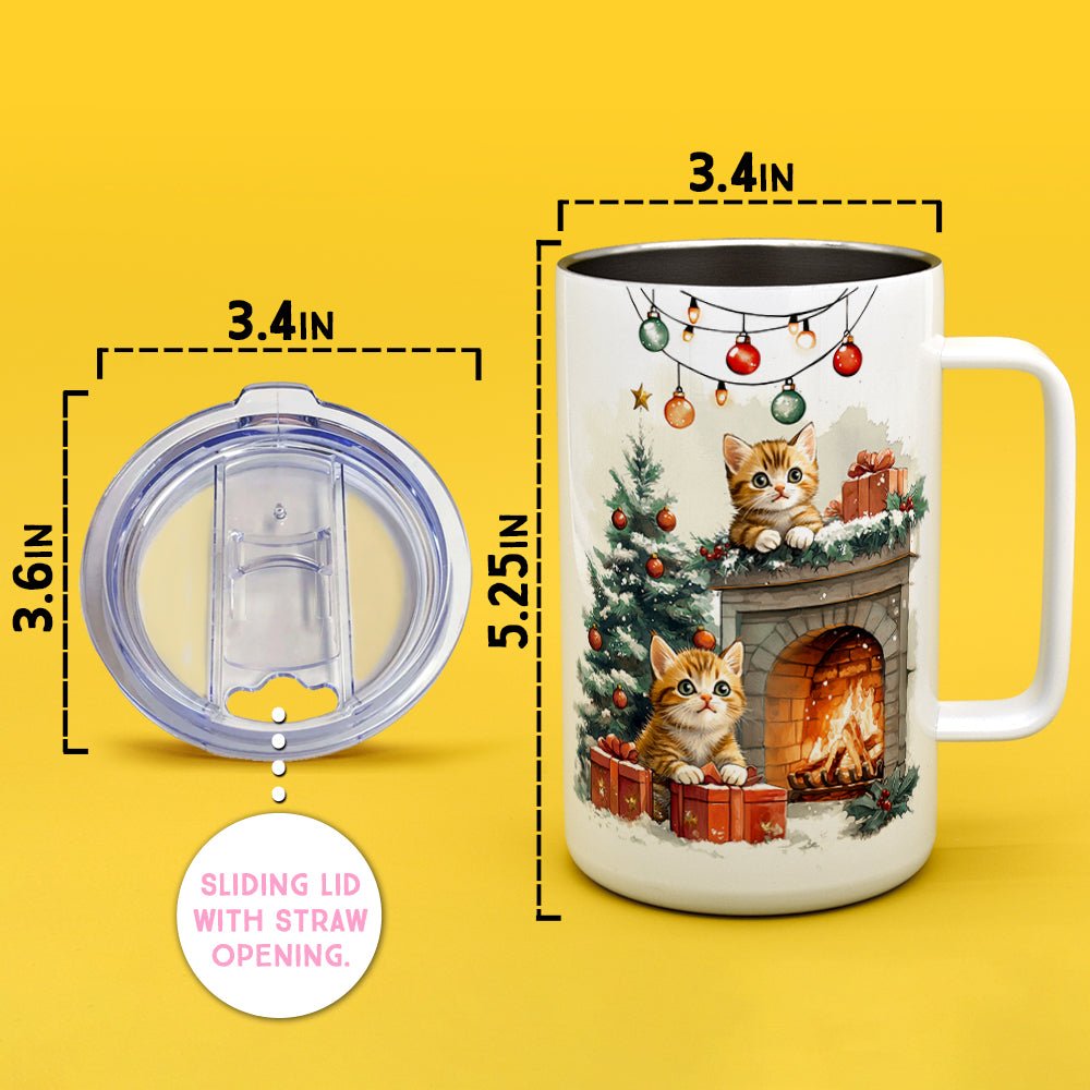 Christmas Kittens Insulated Travel Mug - Loftipop