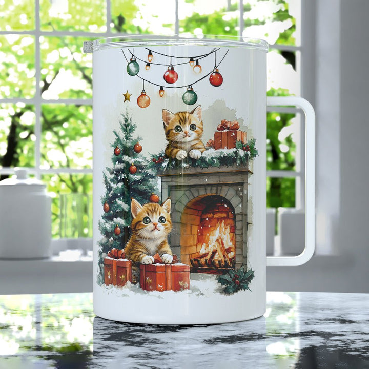 Christmas Kittens Insulated Travel Mug - Loftipop