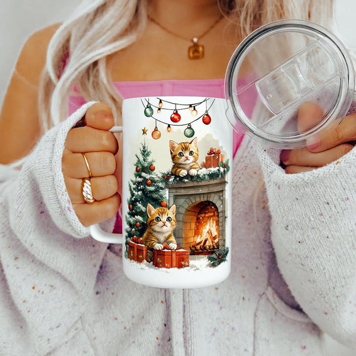 Christmas Kittens Insulated Travel Mug - Loftipop