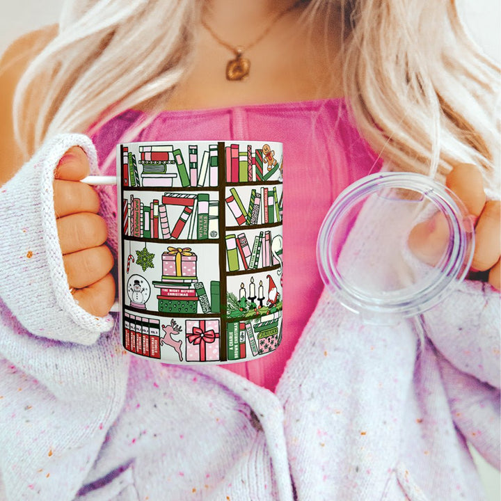 Christmas Library Insulated Travel Mug - Loftipop