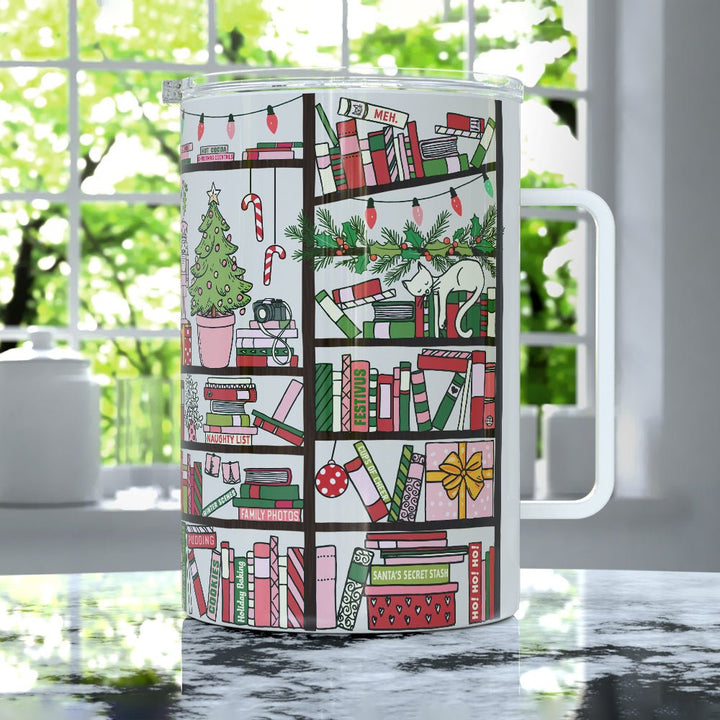 Christmas Library Insulated Travel Mug - Loftipop