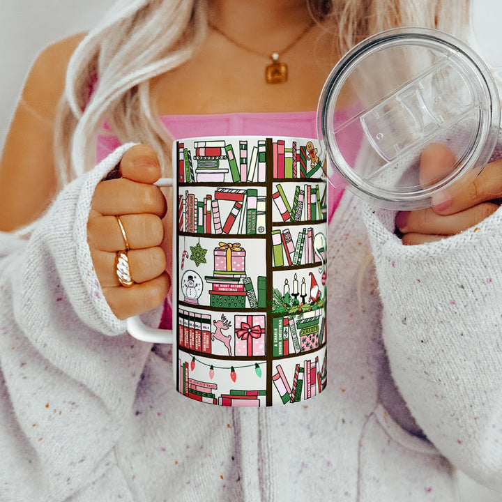 Christmas Library Insulated Travel Mug - Loftipop