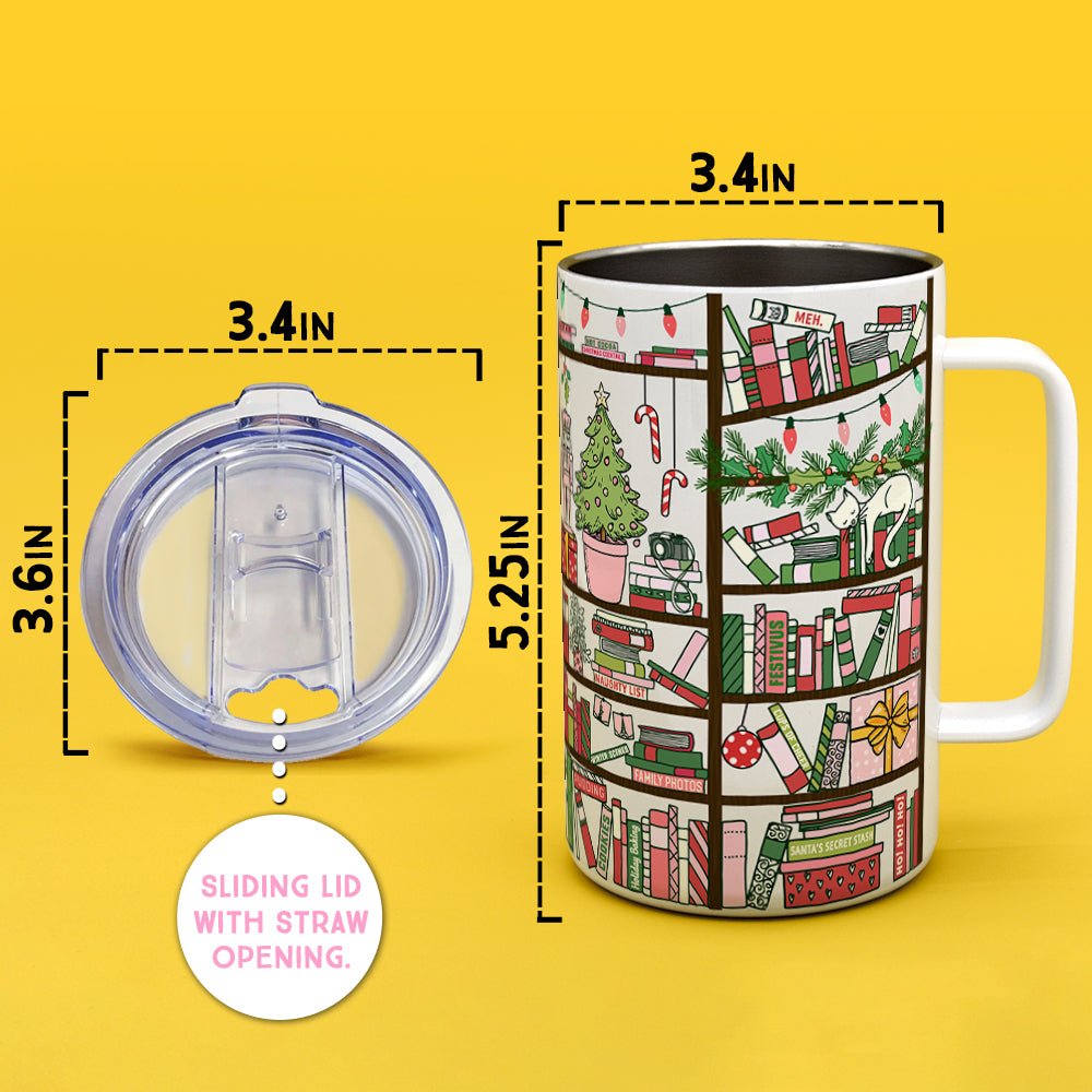 Christmas Library Insulated Travel Mug - Loftipop