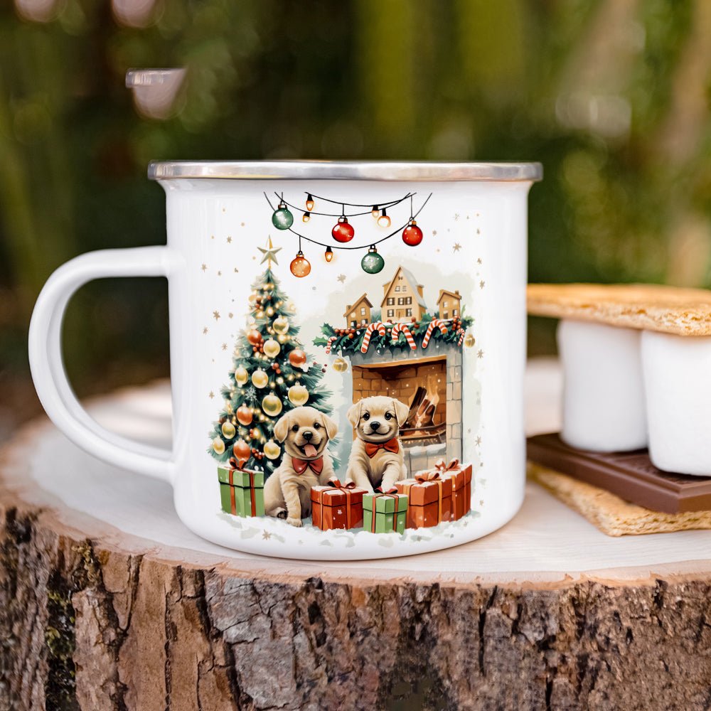 Christmas Puppies Camp Mug - Loftipop