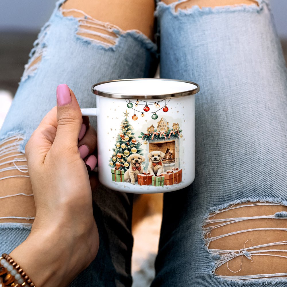 Christmas Puppies Camp Mug - Loftipop