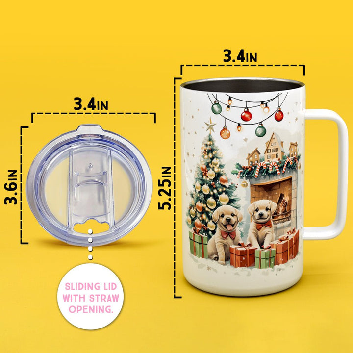 Christmas Puppies Insulated Travel Mug - Loftipop