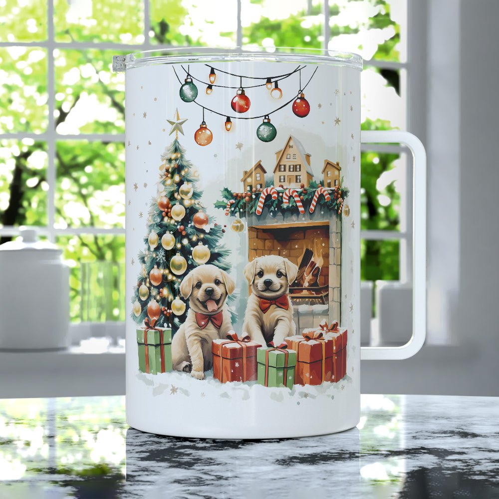 Christmas Puppies Insulated Travel Mug - Loftipop