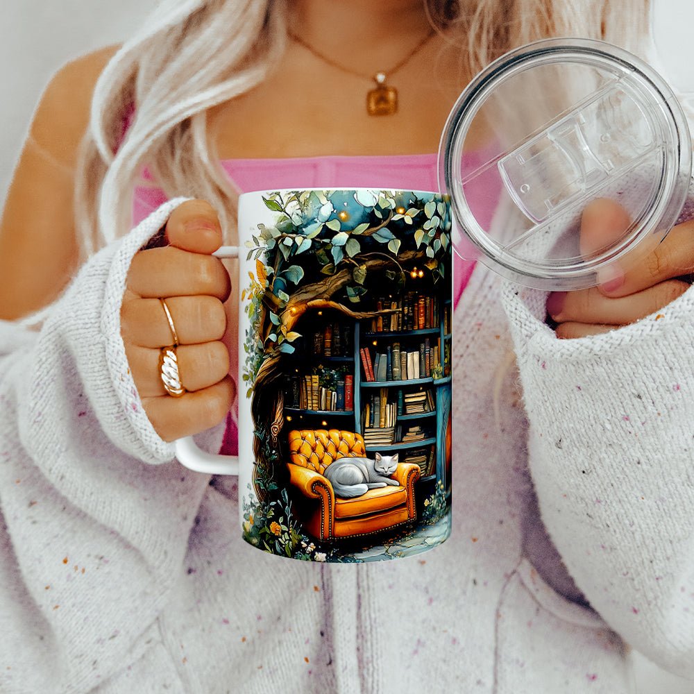 Cozy Nature Library Insulated Travel Mug - Loftipop